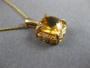 2.09CT DIAMOND & AAA CITRINE 14K YELLOW GOLD 3D CUSHION & ROUND FLOATING PENDANT