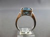 4.66CT DIAMOND & AAA BLUE TOPAZ 14KT WHITE GOLD CUSHION & ROUND ENGAGEMENT RING