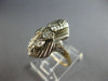 ANTIQUE LARGE .30CT OLD MINE DIAMOND 14KT WHITE GOLD 3D ANNIVERSARY RING #27753