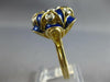 ANTIQUE LARGE .18CT OLD MINE DIAMOND & BLUE ENAMEL 18KT 2 TONE GOLD RING #27709