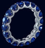 4.25CT AAA SAPPHIRE 14KT WHITE GOLD CLASSIC SHARED PRONG ETERNITY FUN LOVE RING