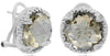 9.08CT DIAMOND & AAA SMOMY TOPAZ 14KT WHITE GOLD ROUND FLORAL FILIGREE EARRINGS