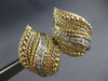 ESTATE LARGE .45CT DIAMOND 14K 2 TONE GOLD FILIGREE LEAF CLIP ON EARRINGS #27698