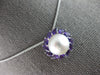 LARGE .91CT AAA AMETHYST & SOUTH SEA PEARL 14KT WHITE GOLD FUN FLOATING PENDANT