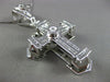 MASSIVE 1.30CT DIAMOND 14KT WHITE GOLD 3D FILIGREE CROSS PENDANT & CHAIN #27657