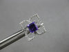 .75CT DIAMOND & AAA AMETHYST 14KT WHITE GOLD PRINCESS CUT & ROUND STUD EARRINGS