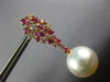 1.4CT DIAMOND AAA PINK SAPPPHIRE & RUBY & SOUTH SEA PEARL 18K ROSE GOLD EARRINGS