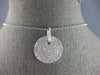 LARGE 1.30CT DIAMOND 14KT WHITE GOLD CLASSIC ROUND PAVE INVISIBLE PENDANT #27757