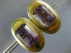 ANTIQUE EXTRA LARGE AAA AMETHYST 14KT YELLOW GOLD EMERALD CUT OVAL EARRINGS