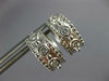 ESTATE .61CT DIAMOND 14KT WHITE GOLD ROUND ETOILE BEZEL 3 STONE HUGGIE EARRINGS