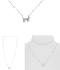 ESTATE .24CT DIAMOND 14KT WHITE GOLD CLASSIC BUTTERFLY ADJUSTABLE LOVE NECKLACE