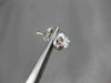 ESTATE LARGE .6CT DIAMOND 18K WHITE GOLD CLASSIC FLOWER SOLITAIRE EARRINGS 6407