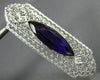 ANTIQUE LARGE 4.07CT DIAMOND & AMETHYST 14K WHITE GOLD FILIGREE PIN BROOCH 22118