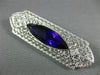 ANTIQUE LARGE 4.07CT DIAMOND & AMETHYST 14K WHITE GOLD FILIGREE PIN BROOCH 22118