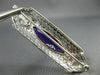 ANTIQUE LARGE 4.07CT DIAMOND & AMETHYST 14K WHITE GOLD FILIGREE PIN BROOCH 22118