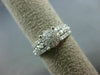 ESTATE .86CT DIAMOND 18KT WHITE GOLD 3D CLUSTER ROUND ETOILE ENGAGEMENT RING