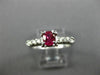ANTIQUE WIDE .53CT DIAMOND & RUBY 14K WHITE GOLD FISH TAIL ENGAGEMENT RING 27642