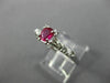 ANTIQUE WIDE .53CT DIAMOND & RUBY 14K WHITE GOLD FISH TAIL ENGAGEMENT RING 27642