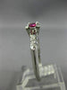 ANTIQUE WIDE .53CT DIAMOND & RUBY 14K WHITE GOLD FISH TAIL ENGAGEMENT RING 27642