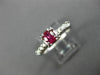 ANTIQUE WIDE .53CT DIAMOND & RUBY 14K WHITE GOLD FISH TAIL ENGAGEMENT RING 27642
