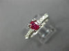 ANTIQUE WIDE .53CT DIAMOND & RUBY 14K WHITE GOLD FISH TAIL ENGAGEMENT RING 27642