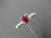 ANTIQUE WIDE .53CT DIAMOND & RUBY 14K WHITE GOLD FISH TAIL ENGAGEMENT RING 27642