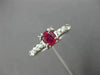 ANTIQUE WIDE .53CT DIAMOND & RUBY 14K WHITE GOLD FISH TAIL ENGAGEMENT RING 27642
