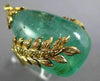 ANTIQUE EXTRA LARGE 50.45CT FANCY CANARY DIAMOND & AAA EMERALD 14KT GOLD 3D RING