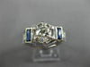 ANTIQUE LARGE 1.15CT DIAMOND SAPPHIRE 18K WHITE GOLD FILIGREE HEXAGON RING 25640