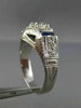 ANTIQUE LARGE 1.15CT DIAMOND SAPPHIRE 18K WHITE GOLD FILIGREE HEXAGON RING 25640