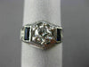 ANTIQUE LARGE 1.15CT DIAMOND SAPPHIRE 18K WHITE GOLD FILIGREE HEXAGON RING 25640