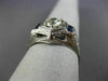 ANTIQUE LARGE 1.15CT DIAMOND SAPPHIRE 18K WHITE GOLD FILIGREE HEXAGON RING 25640