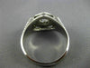 ANTIQUE LARGE 1.15CT DIAMOND SAPPHIRE 18K WHITE GOLD FILIGREE HEXAGON RING 25640