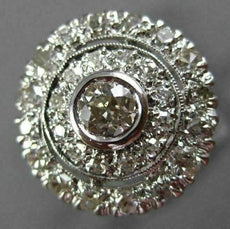 ANTIQUE LARGE 1.20CT DIAMOND 14KT WHITE GOLD 3D FILIGREE ENGAGEMENT RING #26090