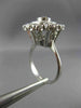 ANTIQUE LARGE 1.20CT DIAMOND 14KT WHITE GOLD 3D FILIGREE ENGAGEMENT RING #26090