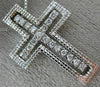ESTATE .45CT DIAMOND 18KT WHITE GOLD 3D HANDCRAFTED FLOATING CROSS PENDANT 11430
