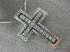 ESTATE .45CT DIAMOND 18KT WHITE GOLD 3D HANDCRAFTED FLOATING CROSS PENDANT 11430