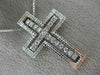 ESTATE .45CT DIAMOND 18KT WHITE GOLD 3D HANDCRAFTED FLOATING CROSS PENDANT 11430