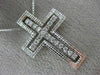 ESTATE .45CT DIAMOND 18KT WHITE GOLD 3D HANDCRAFTED FLOATING CROSS PENDANT 11430