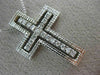 ESTATE .45CT DIAMOND 18KT WHITE GOLD 3D HANDCRAFTED FLOATING CROSS PENDANT 11430