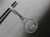 ESTATE .47CT DIAMOND 18K WHITE GOLD 3D FLOWER CIRCLE OF LIFE HUGGIE EARRINGS VVS