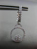 ESTATE .47CT DIAMOND 18K WHITE GOLD 3D FLOWER CIRCLE OF LIFE HUGGIE EARRINGS VVS
