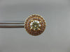 ESTATE 1.4CT PINK & FANCY YELLOW DIAMOND 18K ROSE GOLD DOUBLE HALO STUD EARRINGS