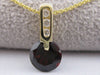 ANTIQUE 2.12CTW DIAMOND GARNET 14K YELLOW GOLD ART DECO PENDANT + CHAIN ##843