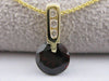 ANTIQUE 2.12CTW DIAMOND GARNET 14K YELLOW GOLD ART DECO PENDANT + CHAIN ##843