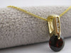 ANTIQUE 2.12CTW DIAMOND GARNET 14K YELLOW GOLD ART DECO PENDANT + CHAIN ##843
