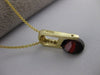 ANTIQUE 2.12CTW DIAMOND GARNET 14K YELLOW GOLD ART DECO PENDANT + CHAIN ##843