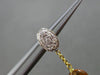 ESTATE .21CT DIAMOND & CITRINE 18KT TWO TONE GOLD 3D OVAL ROUND HAMMER EARRINGS