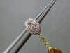 ESTATE .21CT DIAMOND & CITRINE 18KT TWO TONE GOLD 3D OVAL ROUND HAMMER EARRINGS