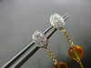 ESTATE .21CT DIAMOND & CITRINE 18KT TWO TONE GOLD 3D OVAL ROUND HAMMER EARRINGS